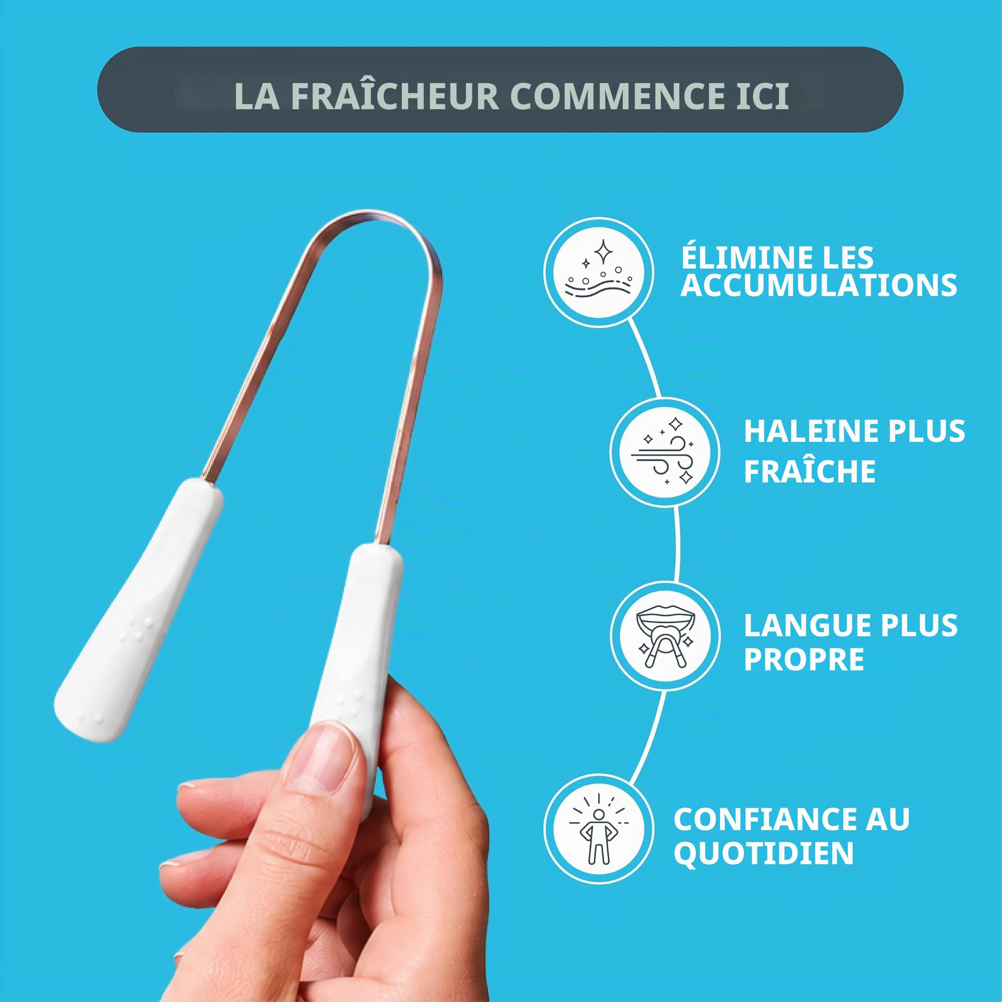 Dr Tung's Grattoir à langue en cuivre