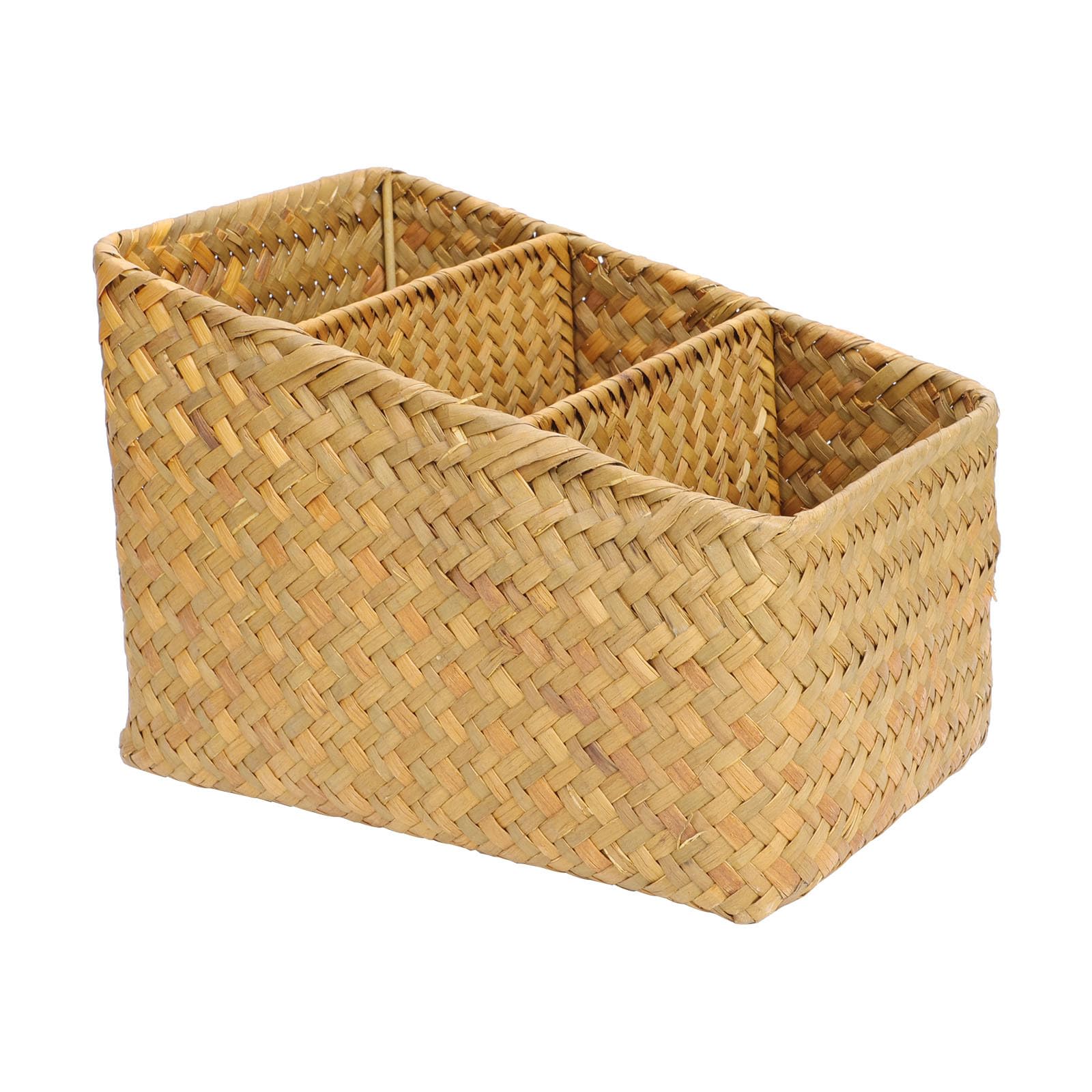 Panier de rangement en bambou tressé décoration naturelle fine