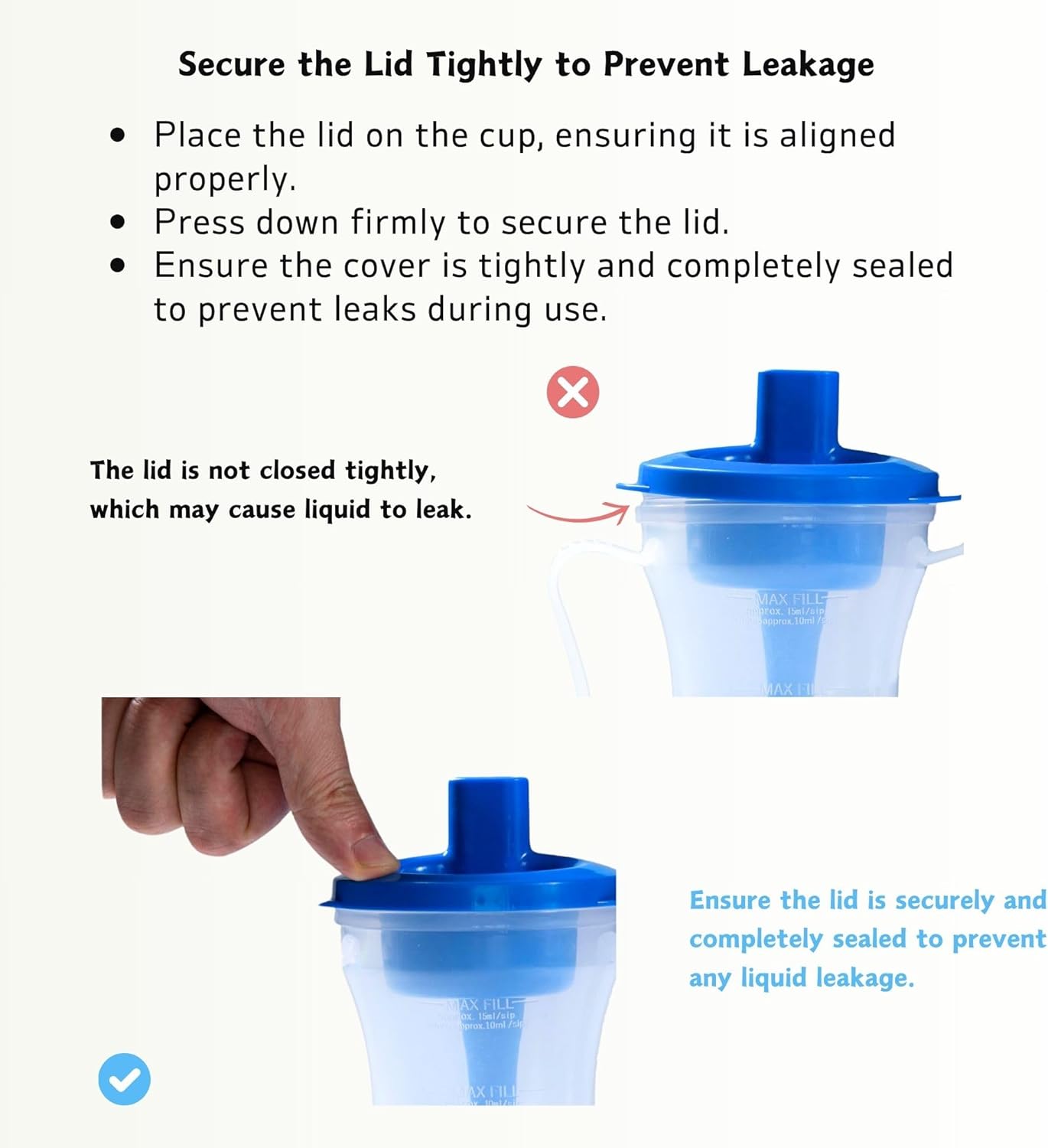 Dysphagia Cup for Adults - Slow Flow Cup for Dysphagia for Adults with 5cc 10cc Sip Control, Dysphagia Regulating Drinking Cup for Swallowing Difficulties, Spill-Proof for Elderly - Image 9