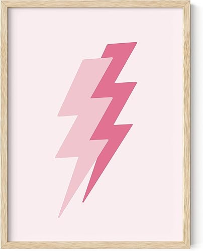 Haus & Hues - Póster rosa de dúo de rayos para decoración estética moderna de habitación, decoración de pared color rosa claro, impresión artística