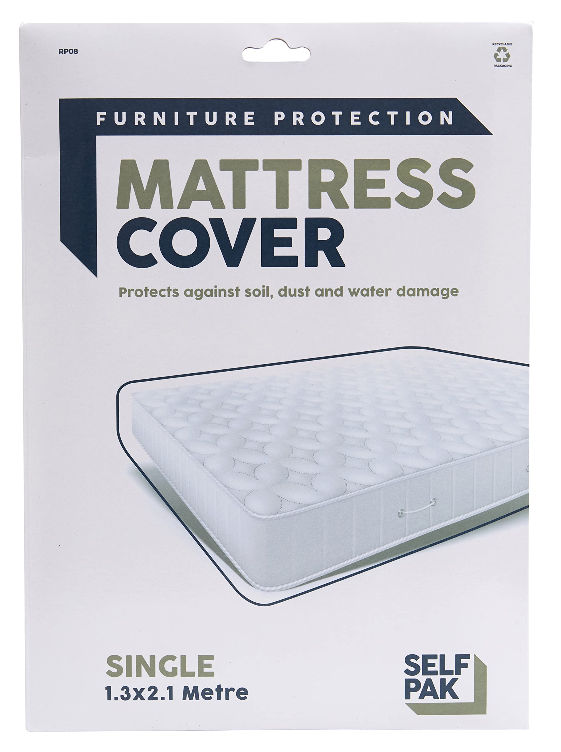 Single Mattress Cover, Polythene Cover for Moving and Storage, Protective Mattress Bag for Mattress, Protects Against Soil, Dust and Water Damage