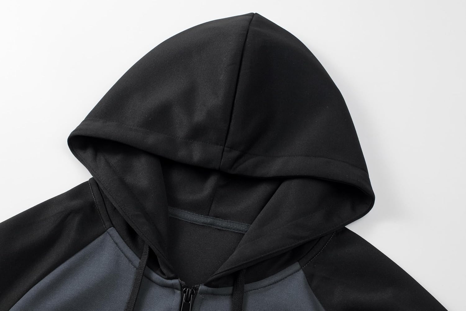 Men's Full-Zip Hoodies Sweatshirts Color Block Long Sleeve Casual Pullover Shirt with Kanga Pocket - Image 7