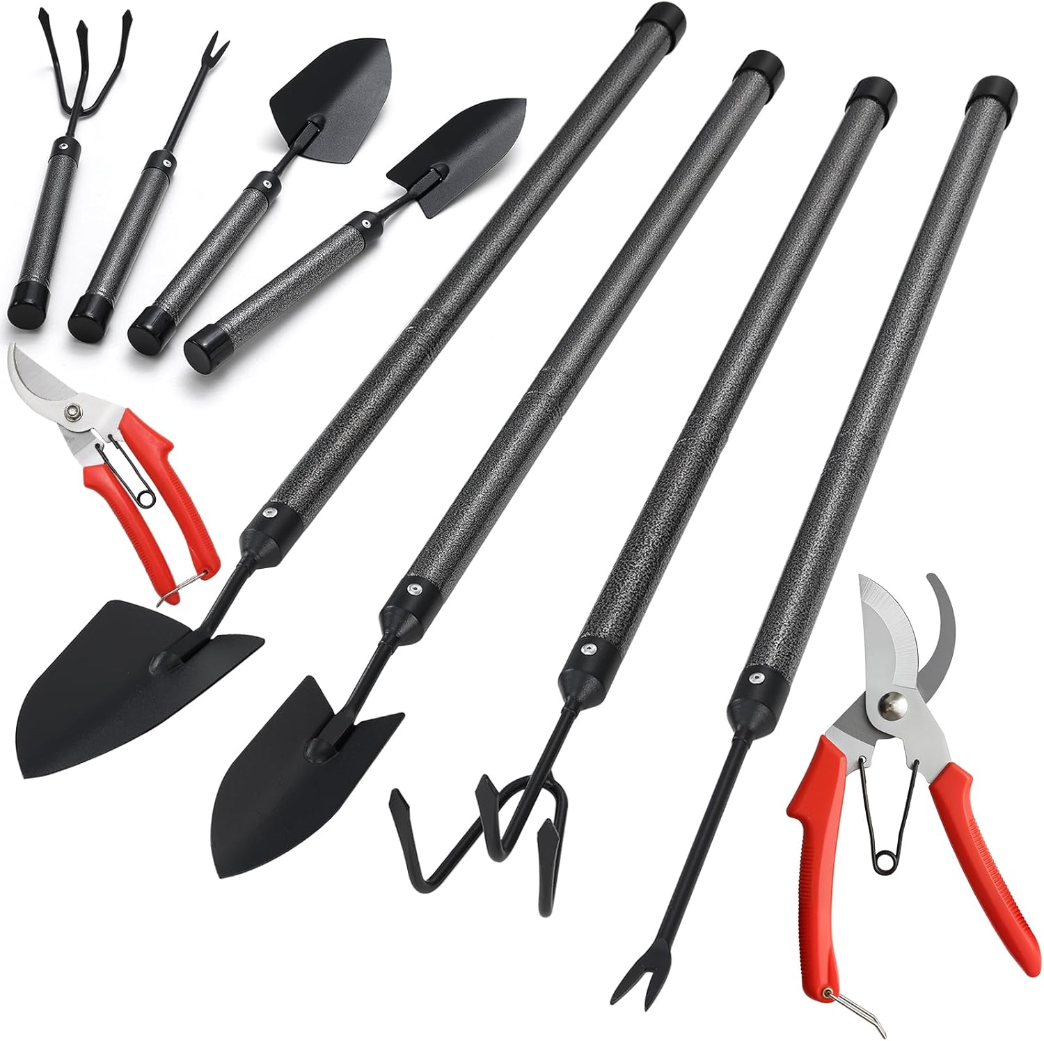 JAOTREL 5-Piece Garden Tool Set with Extension Handles: Heavy Duty Rust-Proof Review