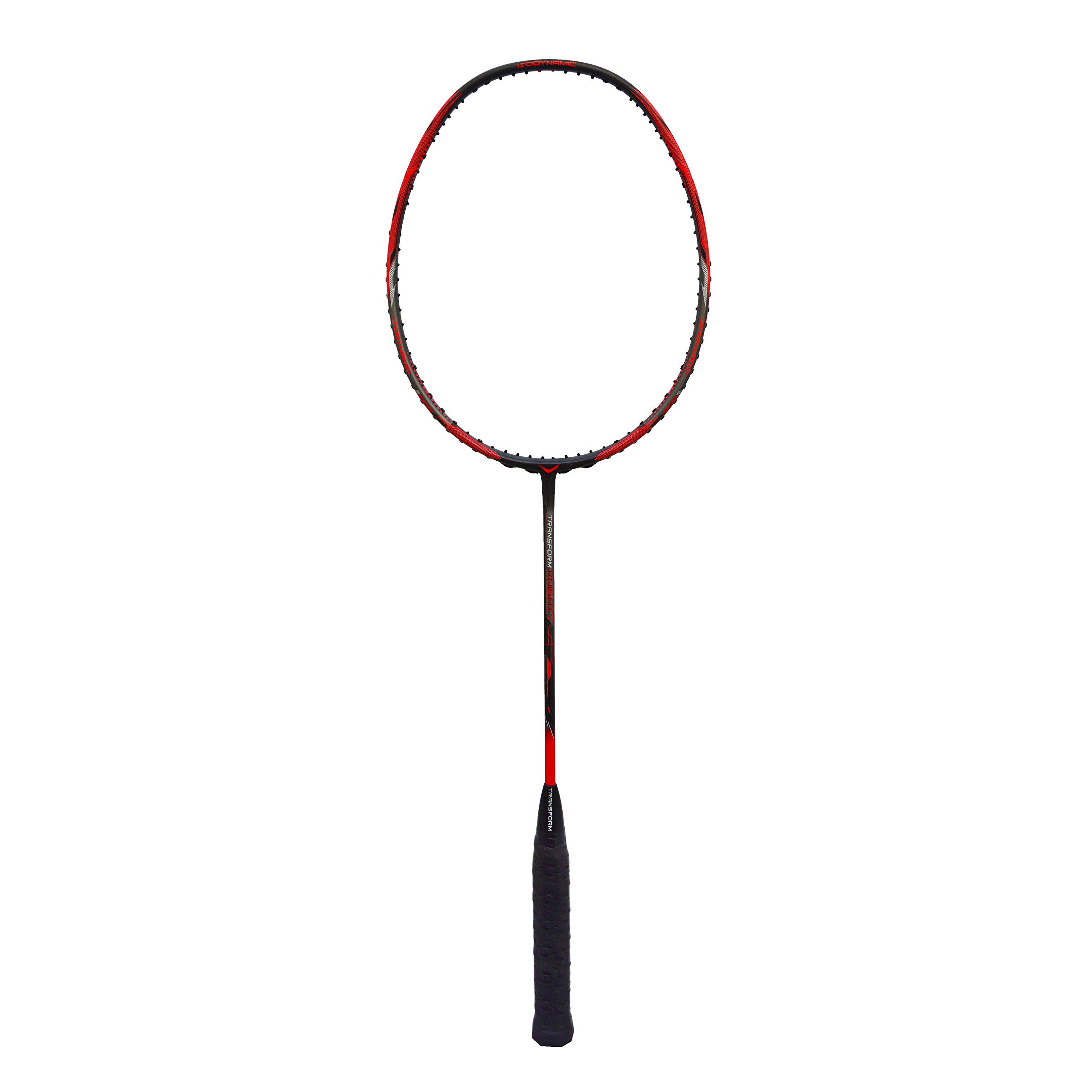 Vicky Transform Knight Graphite Badminton Racket Lightweight High Performance and Leather Foam Cushioned Grip for Boys/Girls (1pcs, Gun Grey+Red)