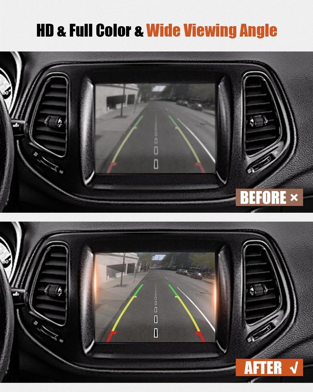 4672771AC Rear View Backup Reverse Camera Fit for Jeep Compass 2.4L L4 2017-2021 Parking Assist Cameras Replace 04672771AC 4672771AA 68245750AA 68245750AB 592-146