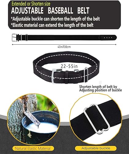 Miniatura 2 de Thaplay BaseballSoftball Belt for Kids Boys Youth Men Women Adult (2 Pairs of Socks and Belt) With 2 Pairs Baseball socks