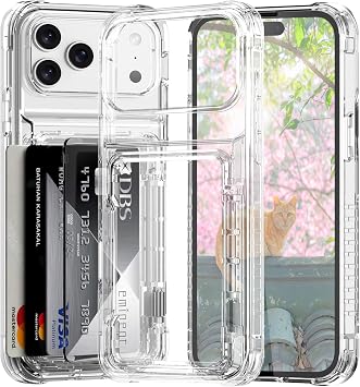 Compatible iPhone 18 Pro Max/17 Pro Max Case, Card Storage, Clear, Back, US