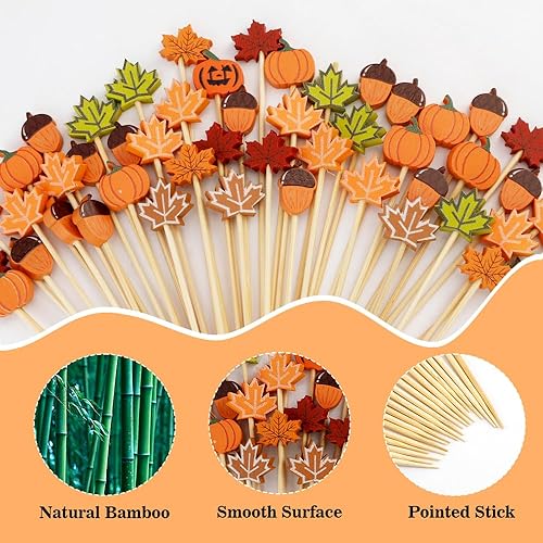 Miniatura 122 de 120 palillos de cóctel para aperitivos, palillos de cóctel para bebidas, palillos de dientes de bambú, palillos de dientes elegantes