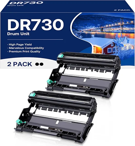 MCYCOLOR Compatible DR730 Drum Unit Replacement for Brother DR-730 DR 730 to Use with MFC-L2710DW MFC-L2750DW HL-L2395DW HL-L2370DW HL-L2350DW HL-L2390DW DCP-L2550DW Printer (2 Pack, NOT Toner)