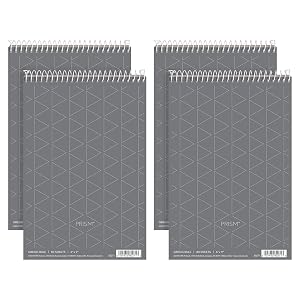 Tops Prism Steno Books 6 x 9 Gregg Rule Gray Paper 80 Sheets Perforated 4 Pack 80274