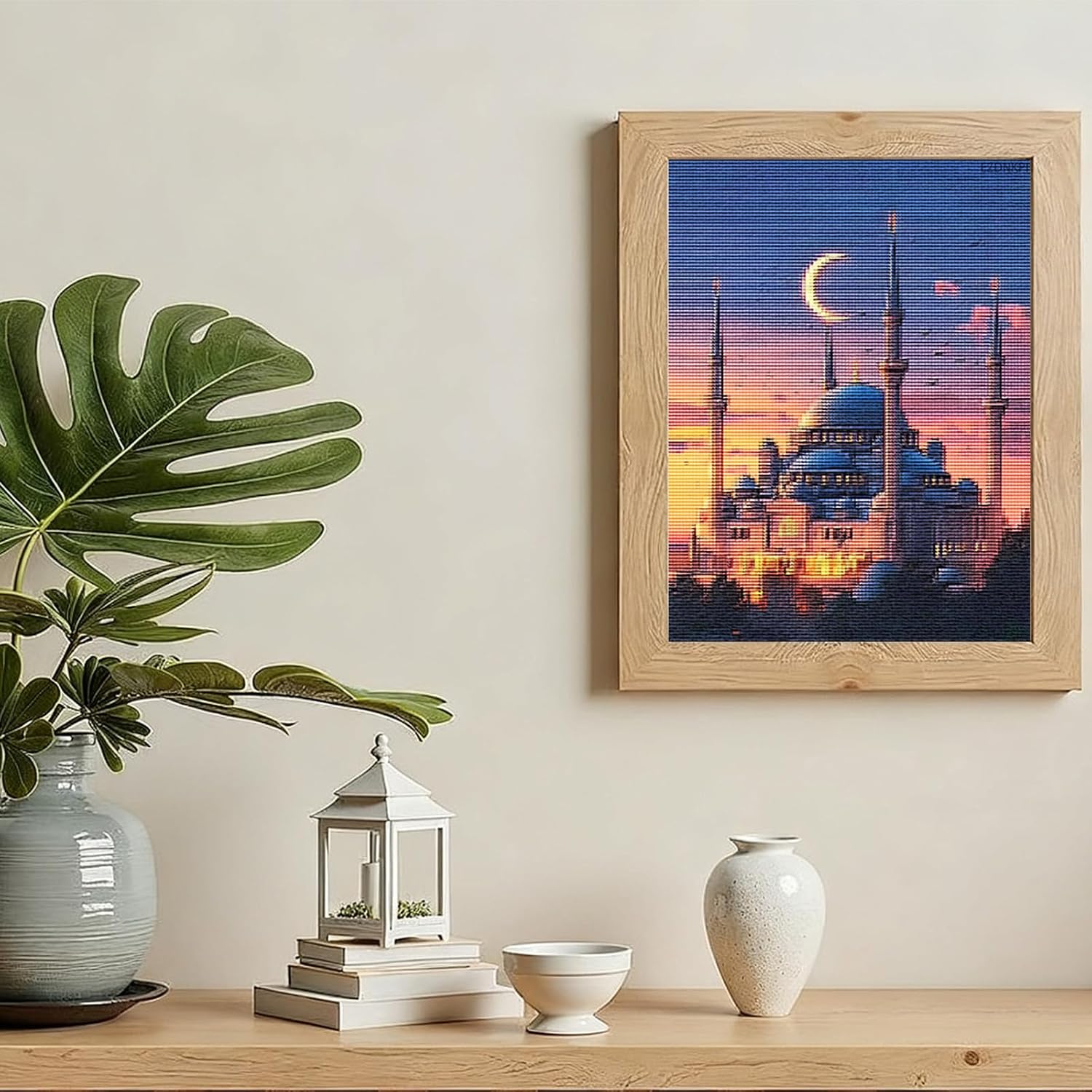 EZDNKPI Muslim Islamic Preprinted 11CT Cross Stitch Kits for Beginners and Adults Easy Needlepoint Patterns for Home Decor and Craftings 12x16inch image 2
