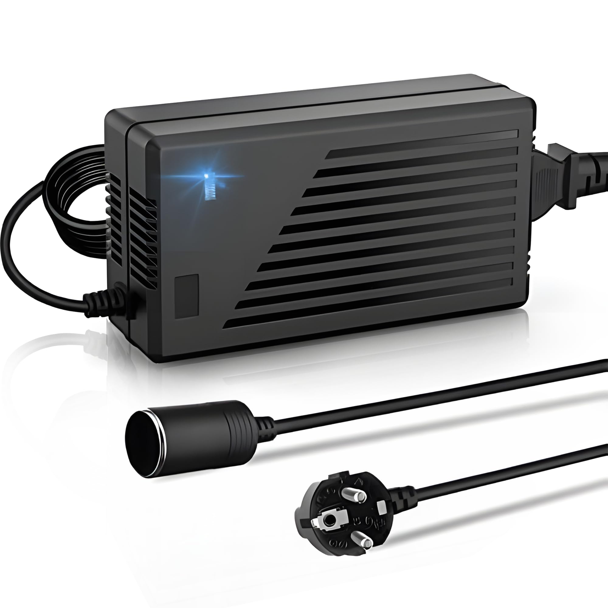 Adapter zigarettenanzünder Steckdose, Spannungswandler 230V auf 12V, 230V auf 12V,Adapter für Kühlbox.KFZ Netzadapter.|10A mit Kühlsystem.