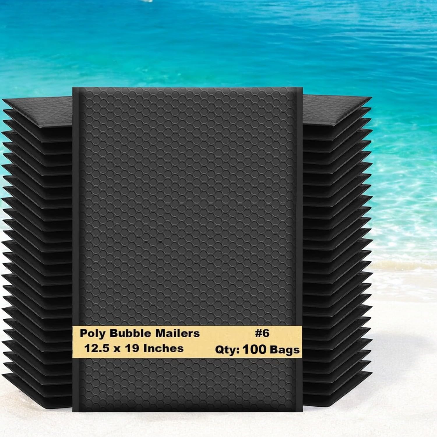 iMBAPrice 12.5x19 Inch Black Poly Bubble Mailers #6, 100-Pack – Large Padded Shipping Envelopes with Self-Seal Adhesive Bags for Clothing, Non-Fragile Electronics & Accessories Packaging