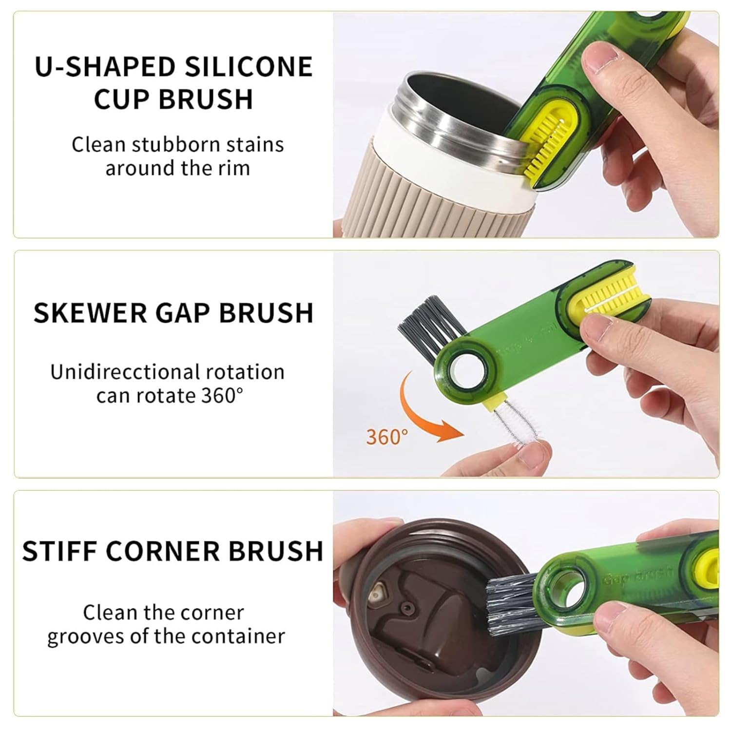 Sarthu Small Gap and Multi-Surface Cleaning Brush and 3 in 1 Cleaning Brush, (Multi Color Pack of 2) 1