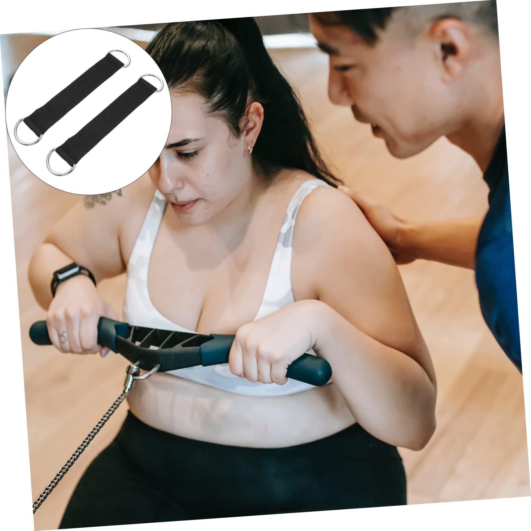 Abaodam 6 Pcs Pulley Straps Pulley Hanger Outdoor Accessories Clothes Hangers Cable Pulley Heavy Duty Swing Hangers Outdoor Attachment Strap Rope Fitness Equipment Dish Shape Polyester