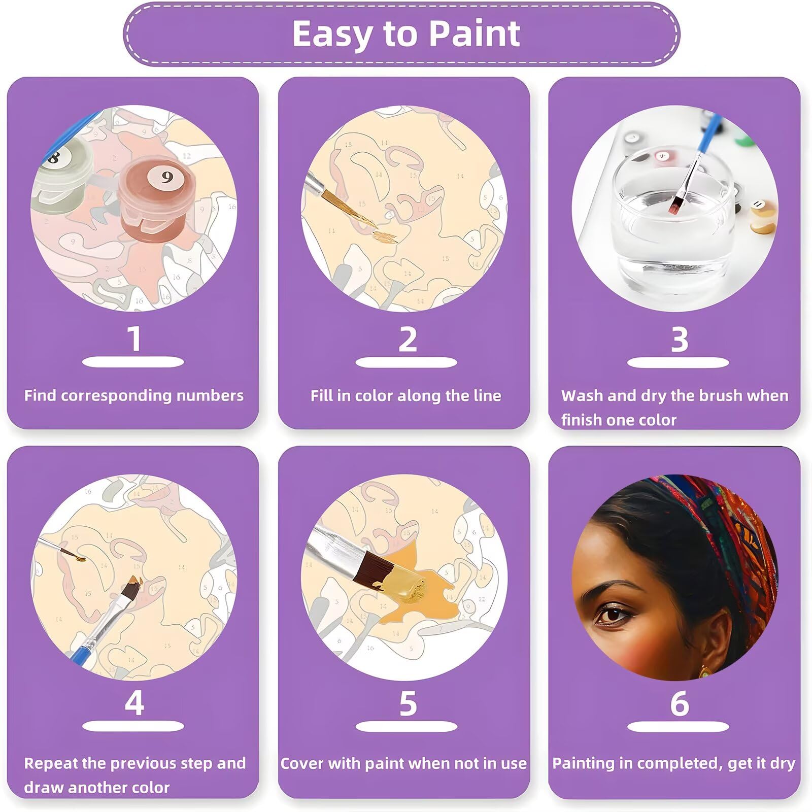 Malowanie według numerów dla dorosłych kobieta, rzemiosło dla dorosłych plemię Paint by Numbers Kits, Zestaw do malowania według numerów z pędzlami i farbami akrylowymi, dekoracja domu, prezent