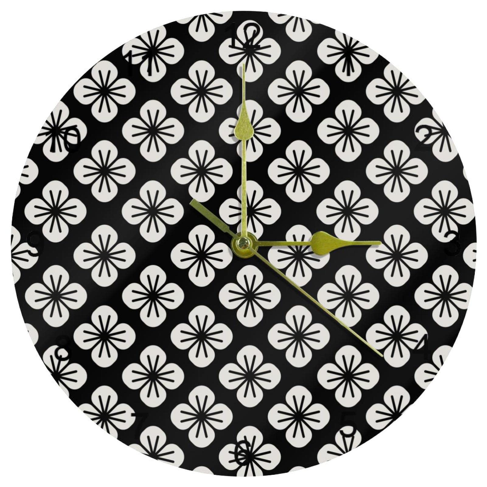 Horloge murale silencieuse japonaise décorative ronde de 25 cm