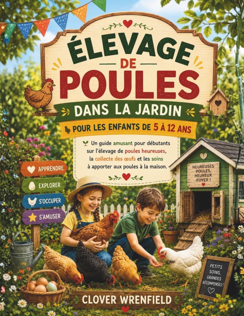 ÉLEVAGE DE POULES DANS LA JARDIN POUR LES ENFANTS DE 5 À 12 ANS: Un guide amusant pour débutants sur l'élevage de poules heureuses, la collecte des œufs et les soins à apporter aux poules à la maison