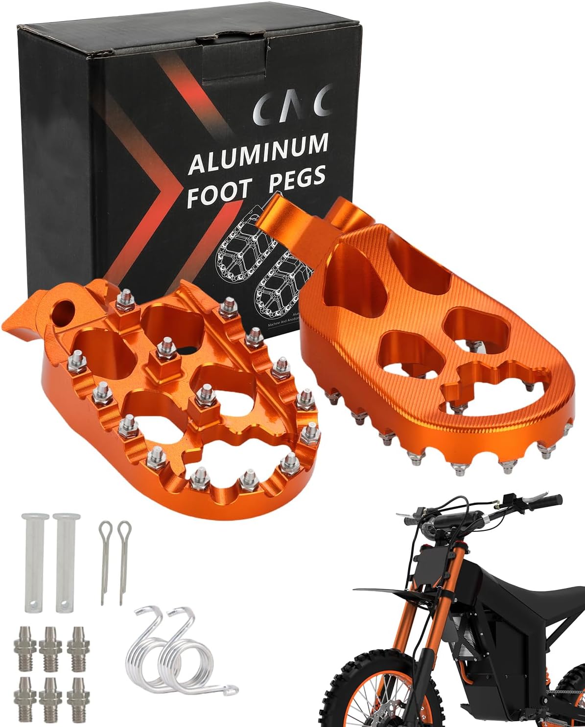 E Dirt Bike Foot Pegs for Tutti Soleil01, Foot Pedal Rest Footpegs for Tuttio Soleil 01, Sunset Orange