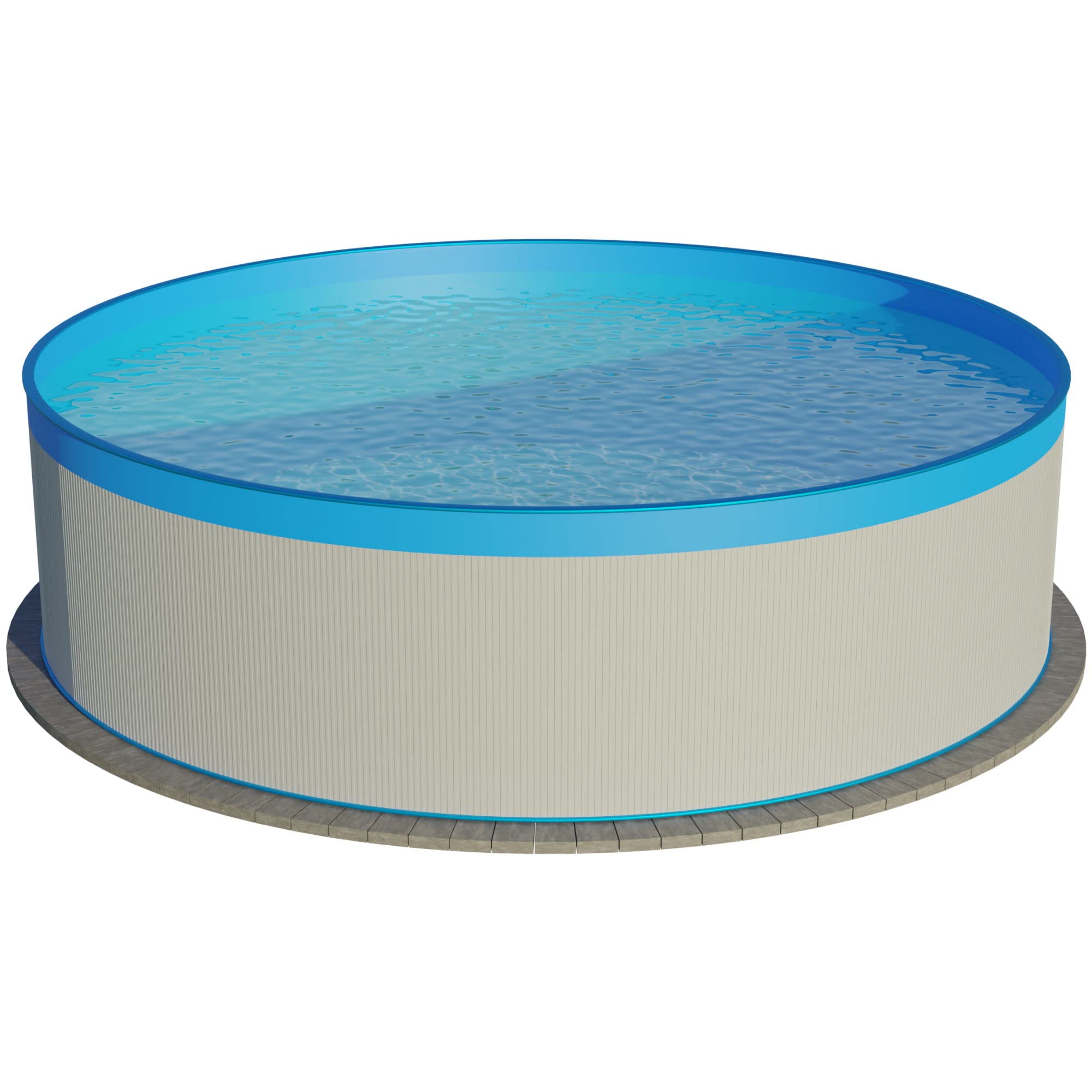 PLANET POOL Stahlwandpool rund Größe wählbar, 90 cm tief, Stahl 0,3 mm weiß, Folie 0,2 mm blau, Overlap 450x90