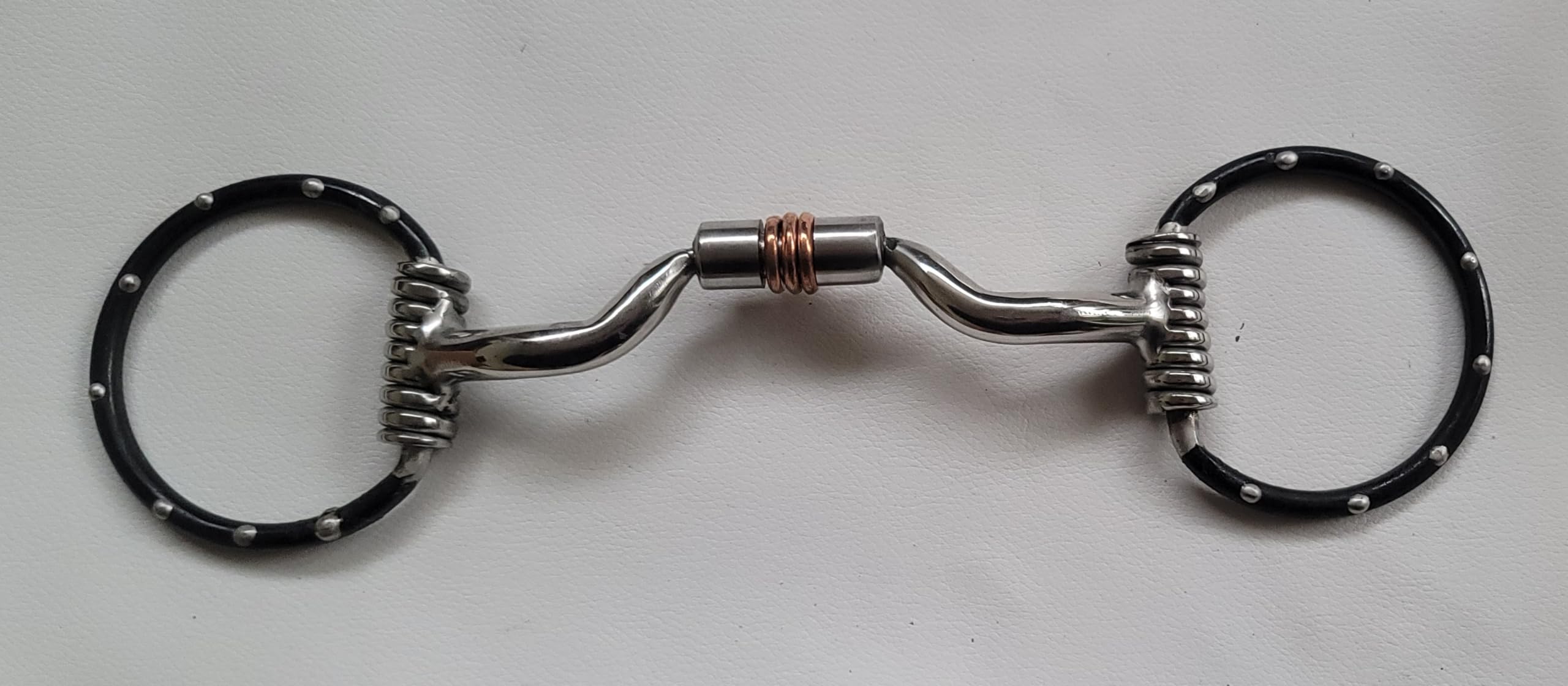 GALLOP Western Eggbutt Dotted Cheeks Low Port Comfort Snaffle Bit Copper Rollers (5.5 Inches)