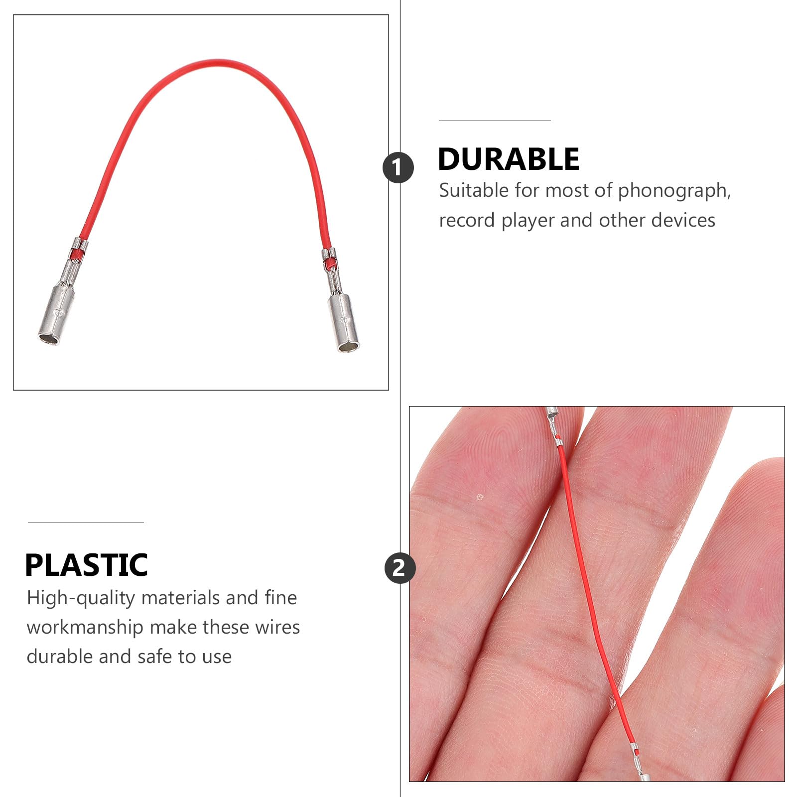 Artibetter Câbles de Tourne-Disque Faciles à Installer et Sûrs à Utiliser Pratiques en Plastique 4pcs Accessoires Indispensables Couleur Aléatoire pour Turntable pour Platine Vinyle
