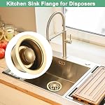 M METERXITY 2-Pack Garbage Disposal Sink Flange 3-1/2in Gold | Kitchen Sink Replacement Accessories, Garbage Disposal Parts, Universal Flange Fit for Standard Sink Drain Hole