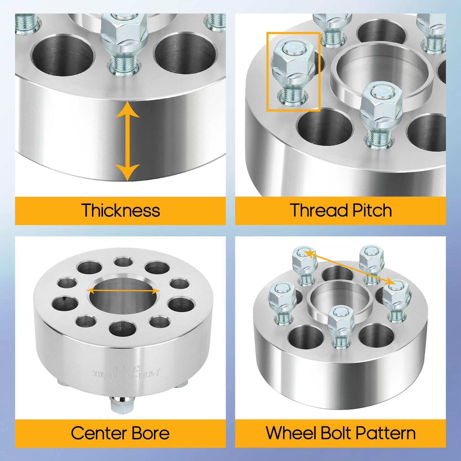 OCPTY 5x100 to 5x100 Wheel Spacers for 86 for 9-2X for Baja for BRZ for Crosstrek for Forester for FR-S 2 inch 12x1.25 Studs 56.1mm Hub Bore Forged Hub Centric Wheel Spacers 5 lug 4PCS