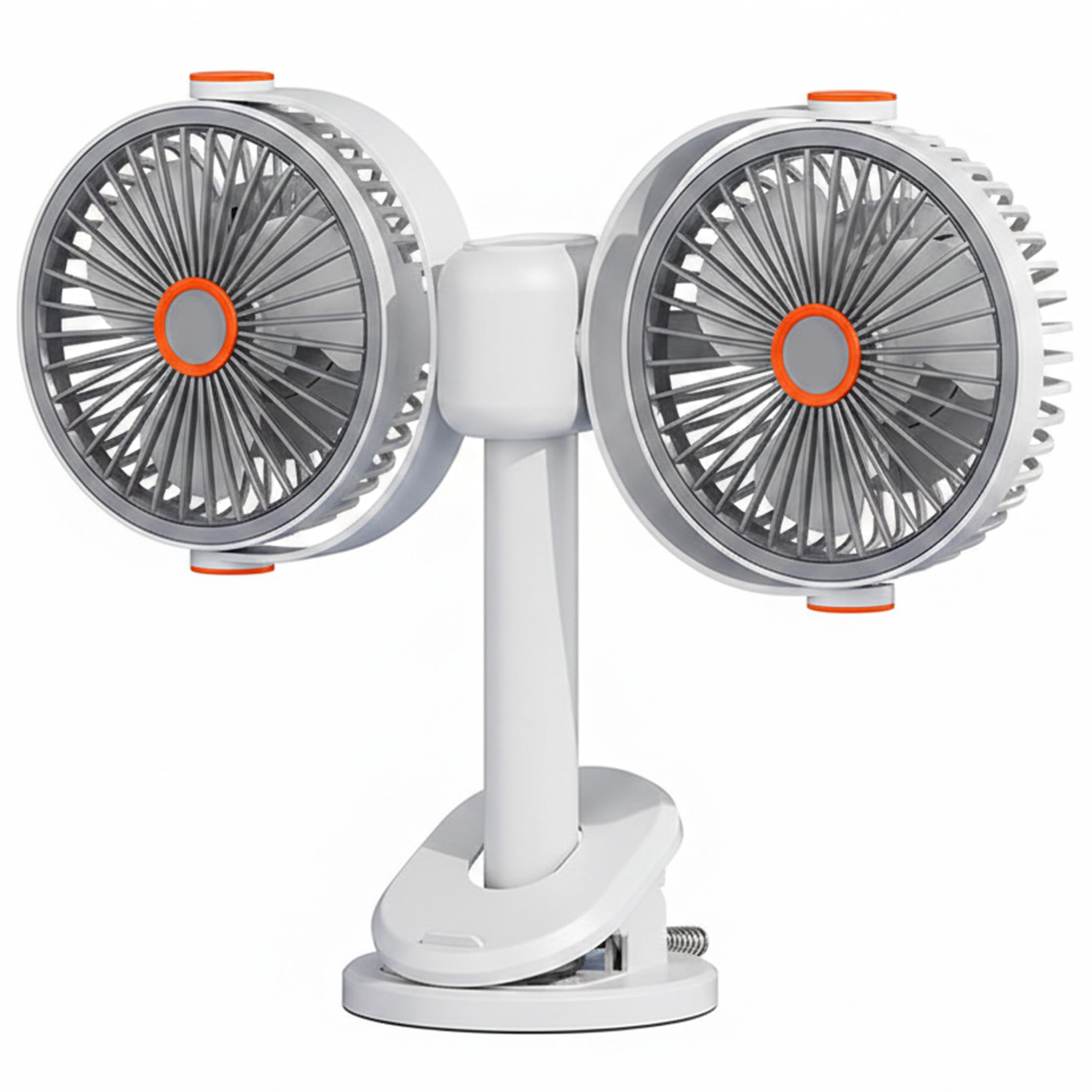 Ventilateur USB à double tête nomade pour contrer la chaleur en camping et bureau