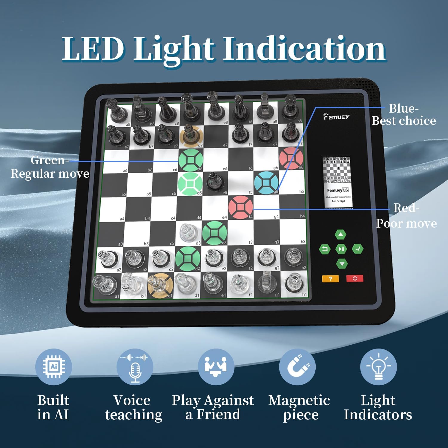 Electronic Chess Set, Computer Chess Game, Electronic Chess Set Game, Chess Sets Games Lovers, for Beginners Great Partner for Play and Practice