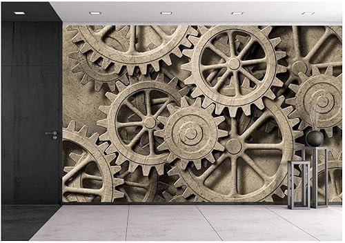 Miniatura 38 de wall26 - Muchos engranajes metálicos oxidados antiguos o piezas de máquina - Mural de pared extraíble | Papel tapiz autoadhesivo grande - 66x96 Obra