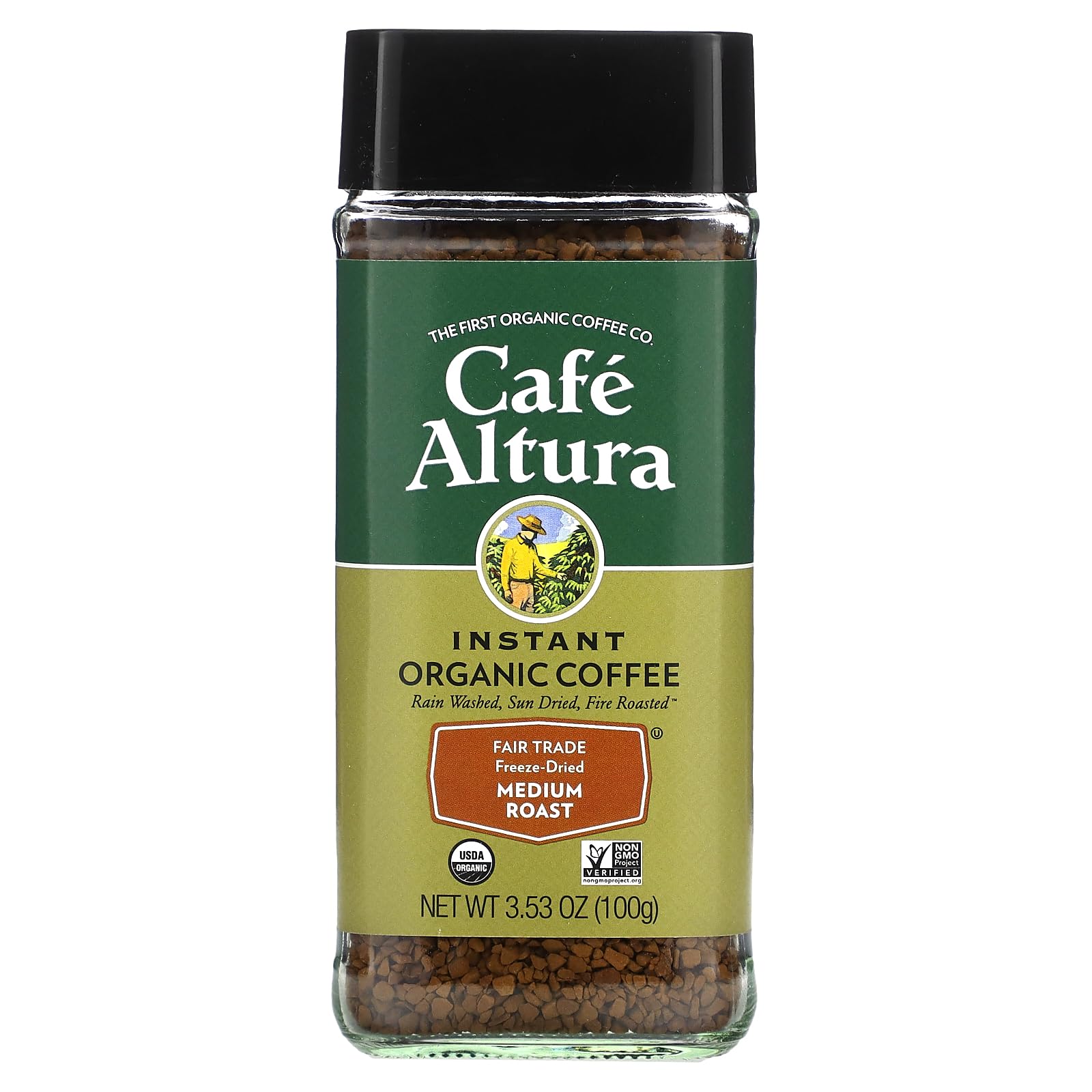 Café Altura, Freeze Dried Instant Coffee, Medium Roast, Organic, 6 x