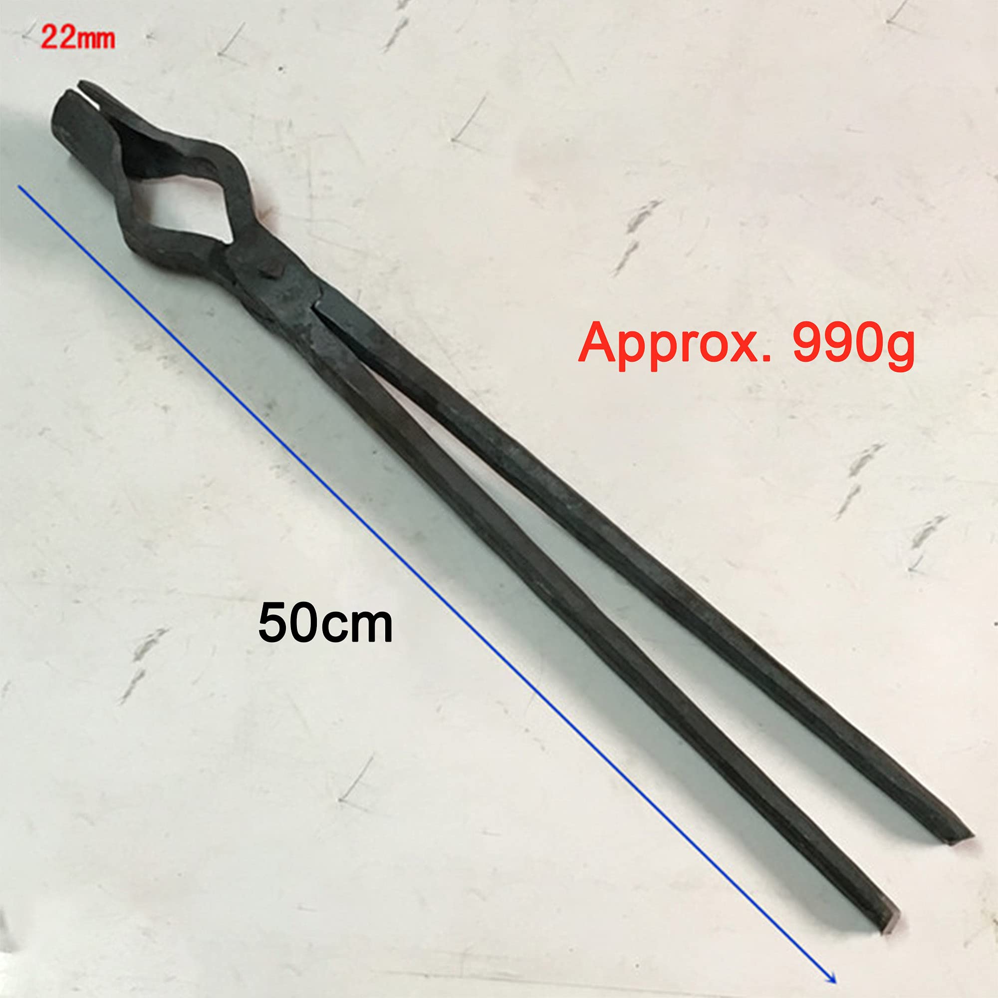 Tenaza de forja Pinzas de herrero Tenaza de forja de boca redonda Tenaza de forja de 45/50/100 cm para Anvil Fabricación de cuchillos Ingeniero Herrero Forja,50cm