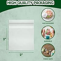 Vista 3 de Bolsas de celofán autosellantes, 2 x 2 pulgadas (1000 unidades), bolsa de plástico transparente resellable para violonchelo, bolsas de celofán