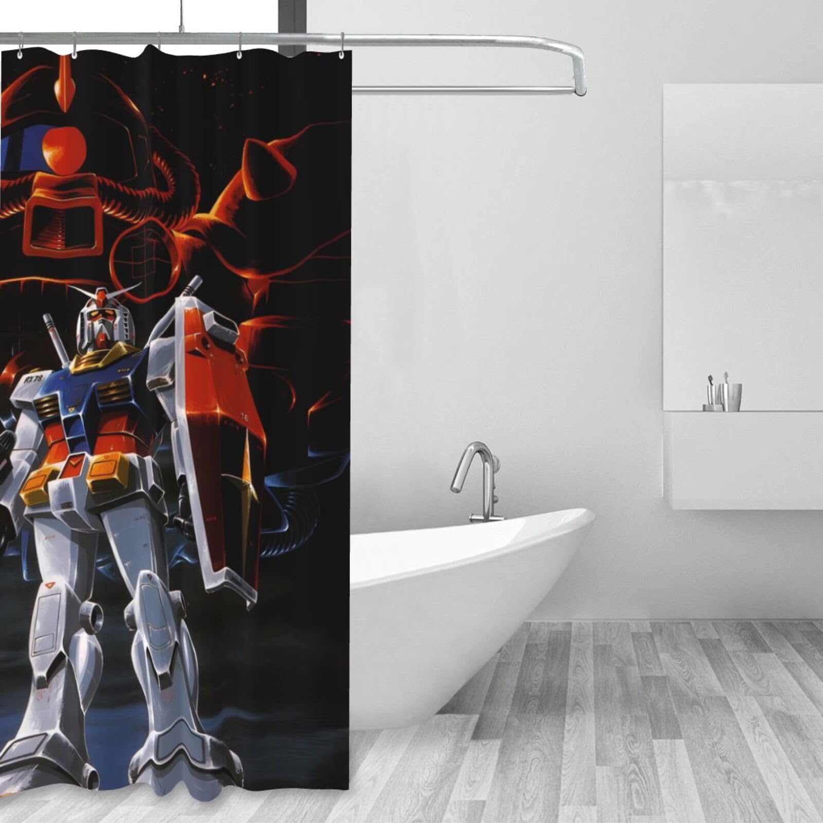 Amazon｜機動戦士ガンダム シャワーカーテン 防水 防カビ ユニットバス