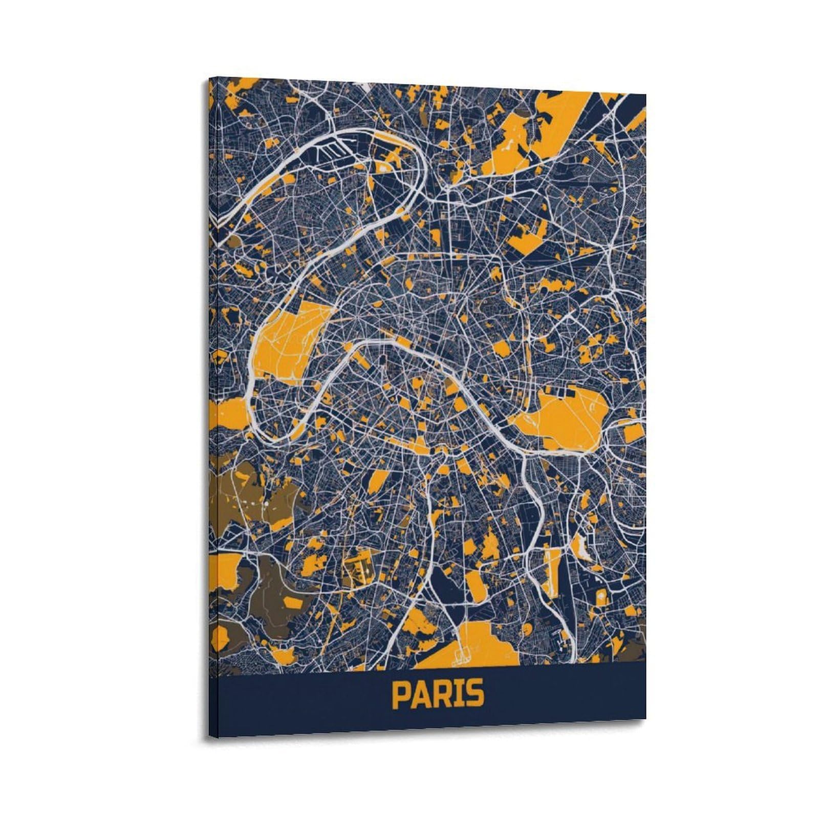 OKAHYS Map Poster Europe France Paris Decorative Painting Canvas Wall Artworks Picture 20x30inch(50x75cm)