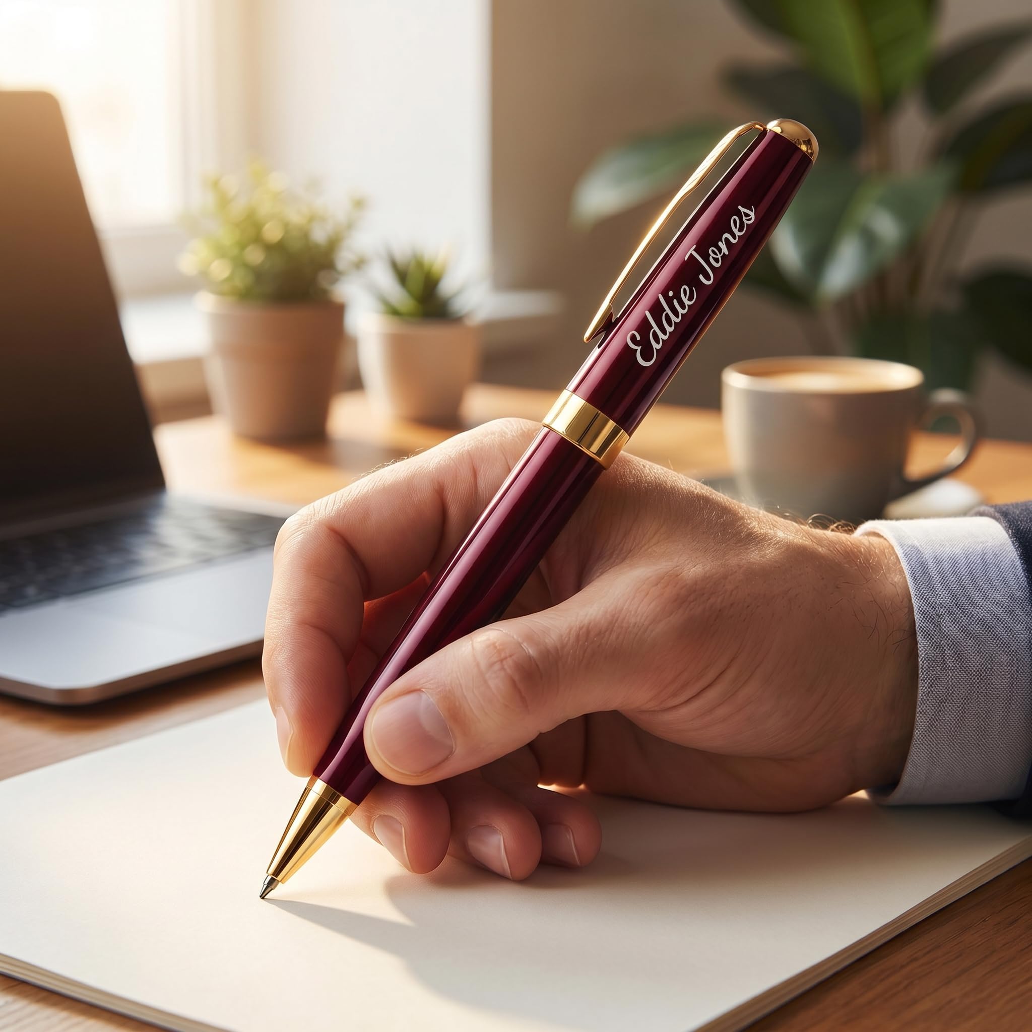 Ensemble d'écriture de stylos cadeaux de bureau personnalisés - Stylos fantaisie en acier inoxydable personnalisés avec votre nom ou message, parfaits pour un collègue/amis 5PCS/Pack