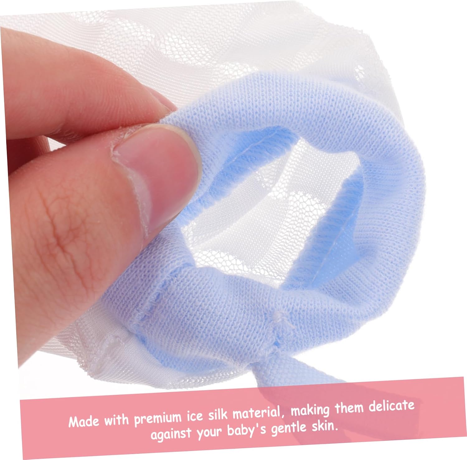 BESPORTBLE 2pairs Breathable Ice Silk Mittens Adjustable Anti-scratch Boy Girl Gloves for Newborns Gentle Skin for Summer Use