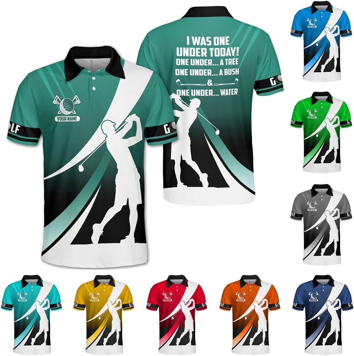 Personalized Golf Shirts for Men, Custom Funny Golf Polo Shirt, Crazy Golf Shirts for Men, Golf Shirts Short Sleeve for Men