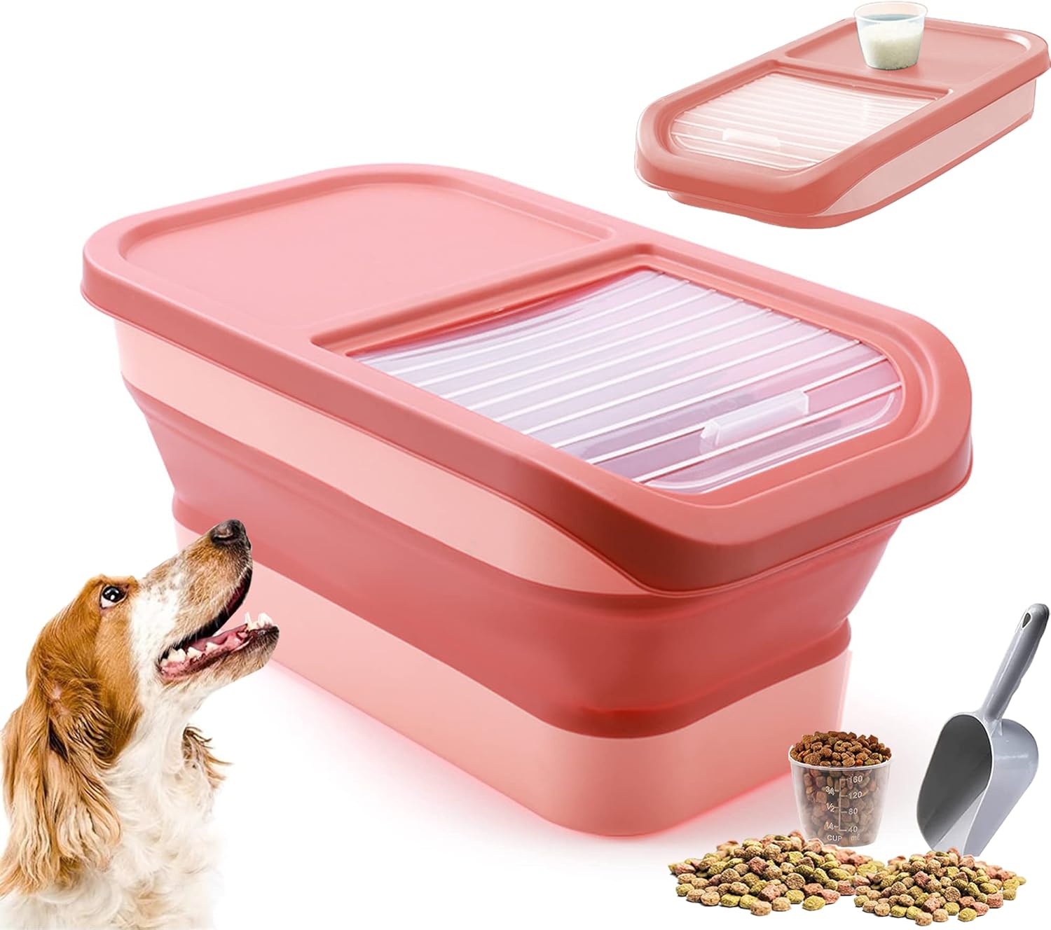 Pet Food Storage Container, Collapsible 13 lb Dog Food