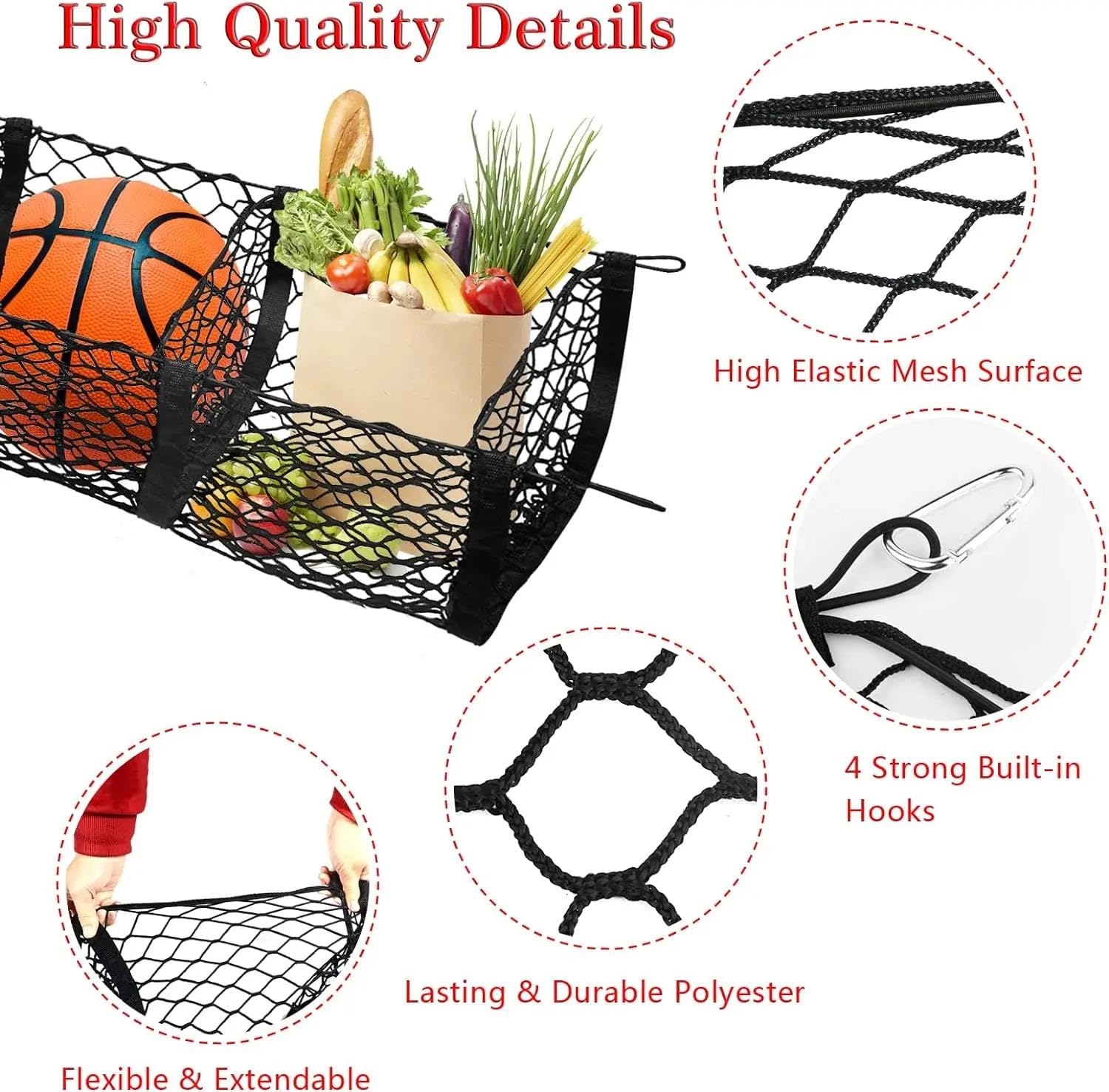 Reti per auto Rete Portaoggetti A 4 Tasche per Dodge Per Ram 1500 2500 3500 4500 5500 4x4 Pick-up Furgone Bagagliaio Organizer Per Bagagliaio Rete per Bagagliaio Auto