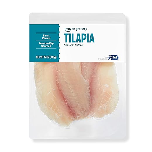 Amazon Grocery, Skinless Tilapia Fillets, 12 Oz (Previously Fresh Brand, Packaging May Vary)