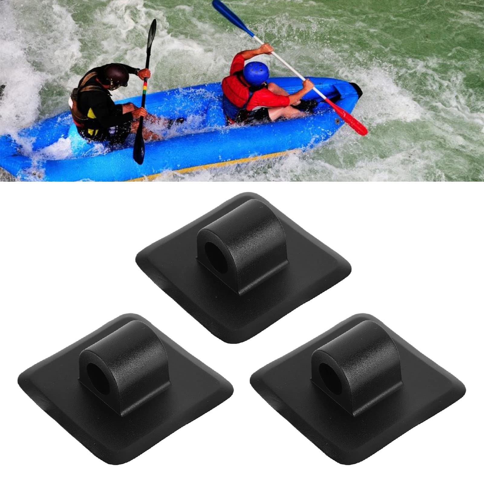 Leapiture 3Pcs Boat Motor Bracket Buckle PVC Fixed Motor Stand Rope Holder Outboard Motor Holder Durability Reliability for Yacht (Black)