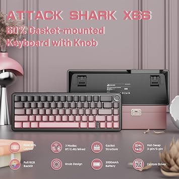 LexonElec x ATTACK SHARK X66 60% Wireless Mechanical Gaming Keyboard