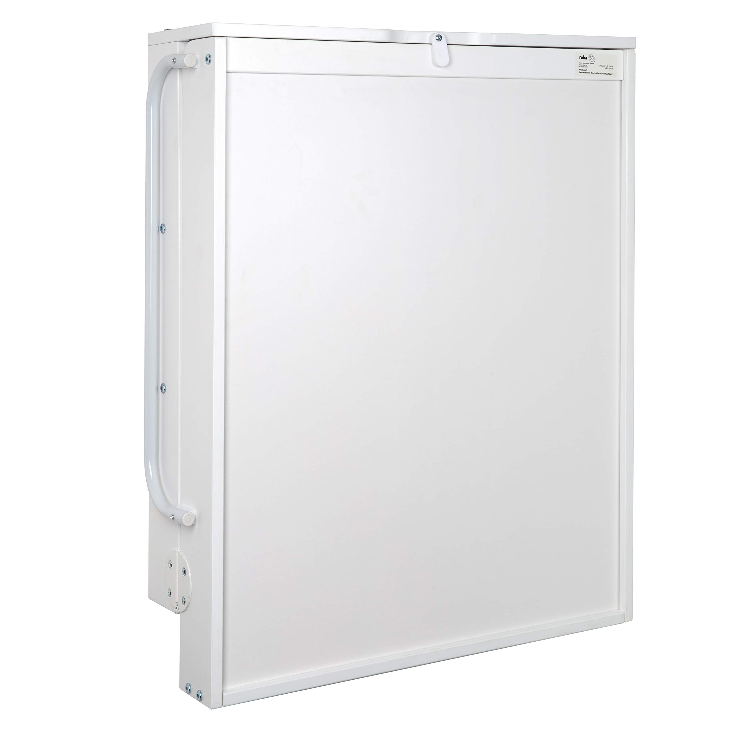 roba Cambiador de Pared Plegable + Colchón para Bebés Impermeable roba Style Gris - Soporta hasta 15 kg - Madera Blanca