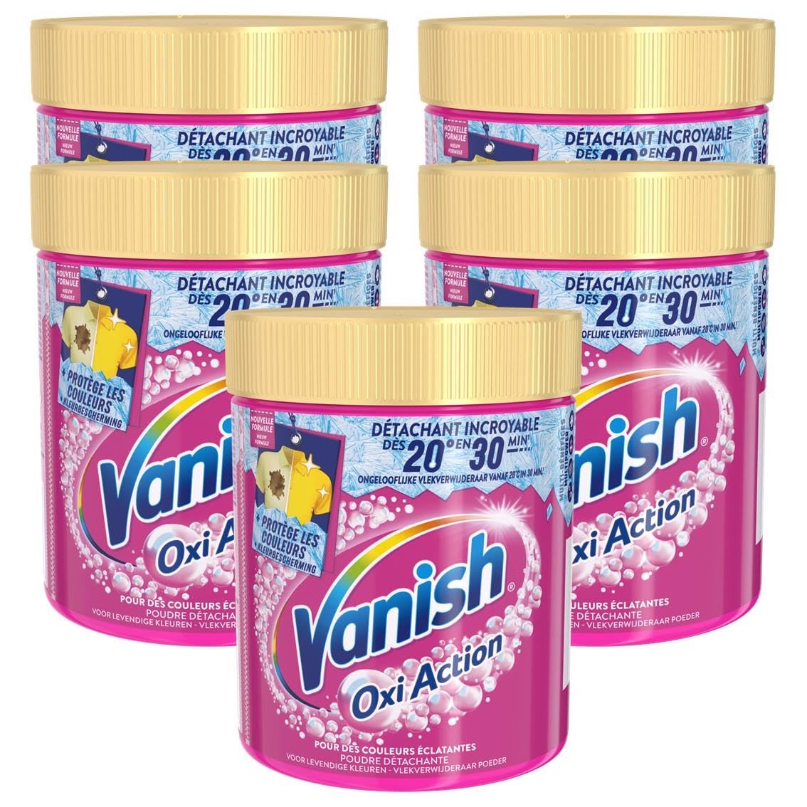 Vanish Oxi Action - Smacchiatore efficace a partire da 20 °C, 5 x 470 g