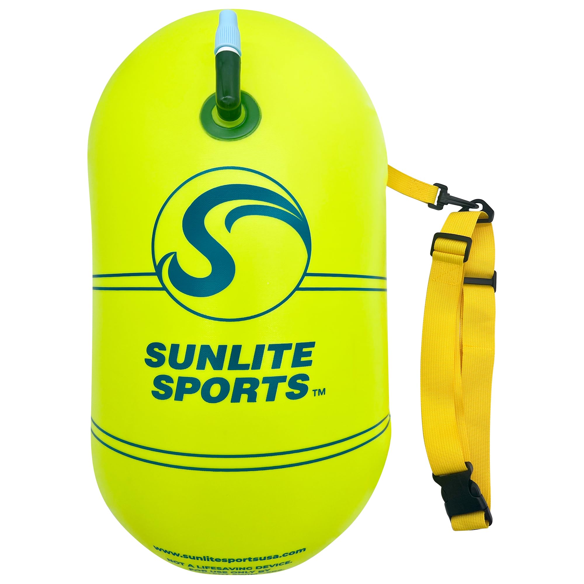 Sunlite SportsSwim Buoy Premium Quality, Highly Visible Waterproof Safety Marine Float Training for Open Water Swimming, for Swimmers, Triatheletes, Kayakers, Snorkelers, Throwable Flotation Device for Adults