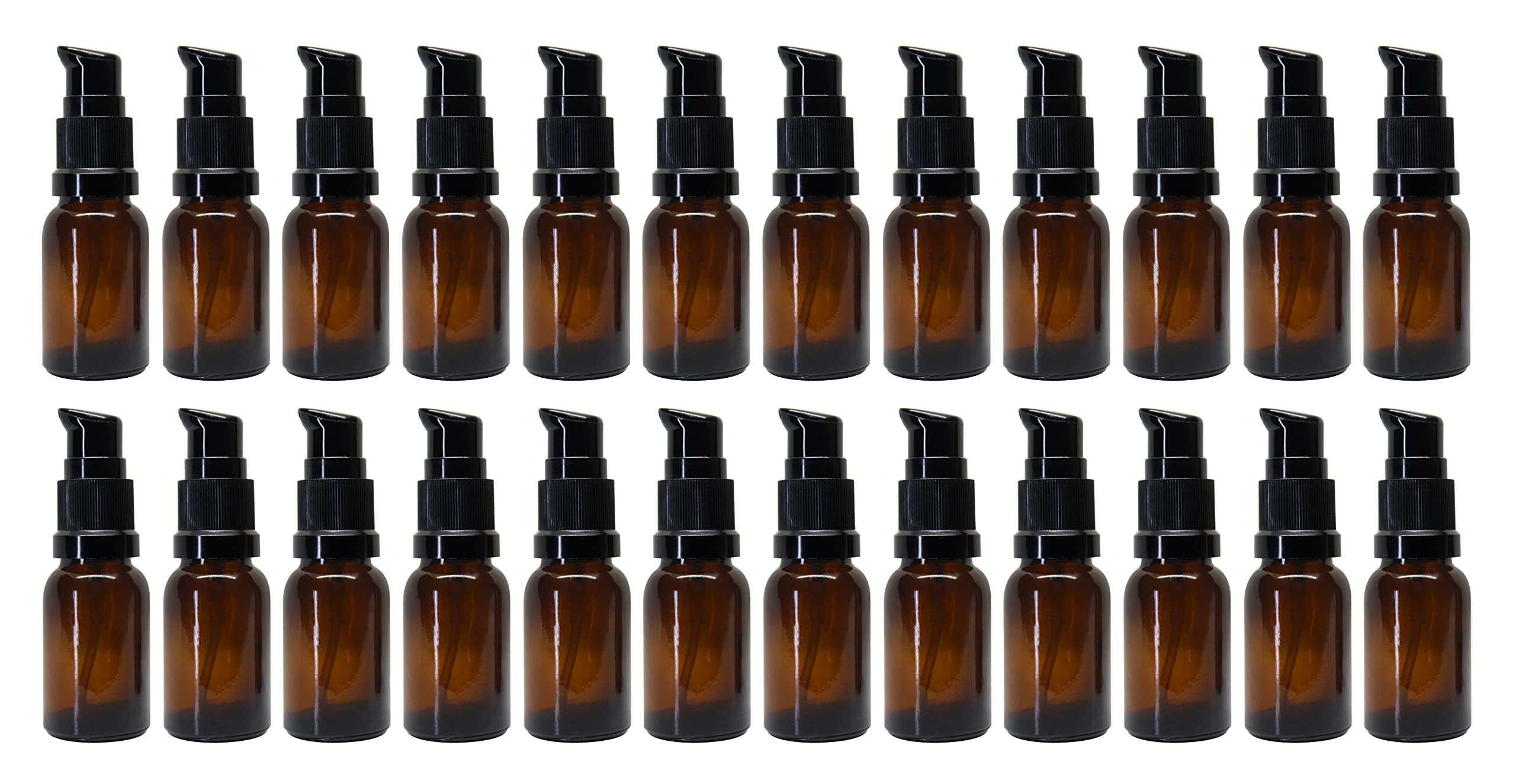nsb herbals 15 ML Amber Color Round Empty Glass Bottle With Lotion Pump & Black Cap For Essential Oils, DIY Skin Care, Cosmetics, Multipurpose Bottle (Pack of 24)-image-26