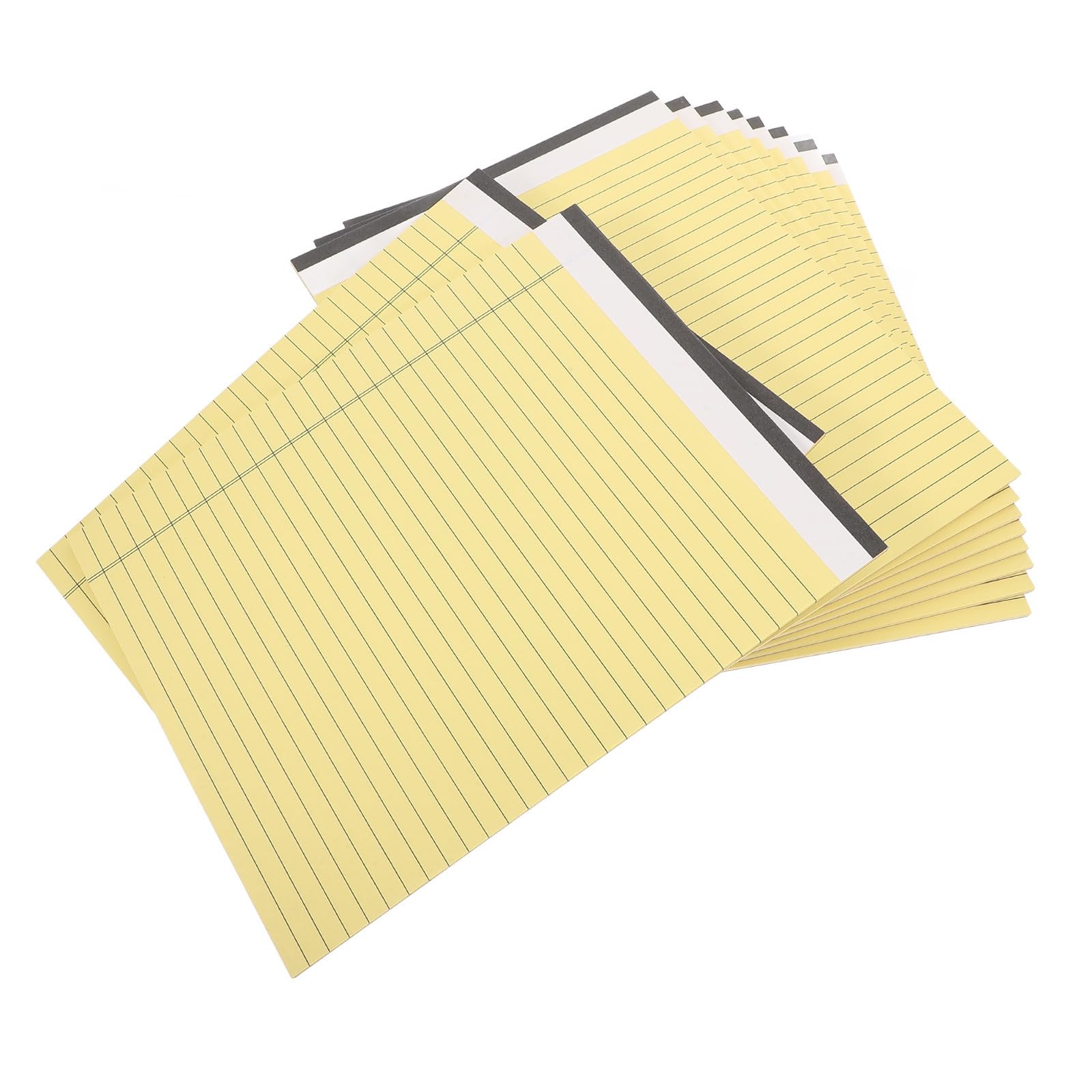 ibasenice Blocco Note Legale Giallo 30 Pagine 10 Pezzi Carta a Righe Doppia Faccia Area Scrittura Ampia e Facile da Strappare per Ufficio e Attività Quotidiane