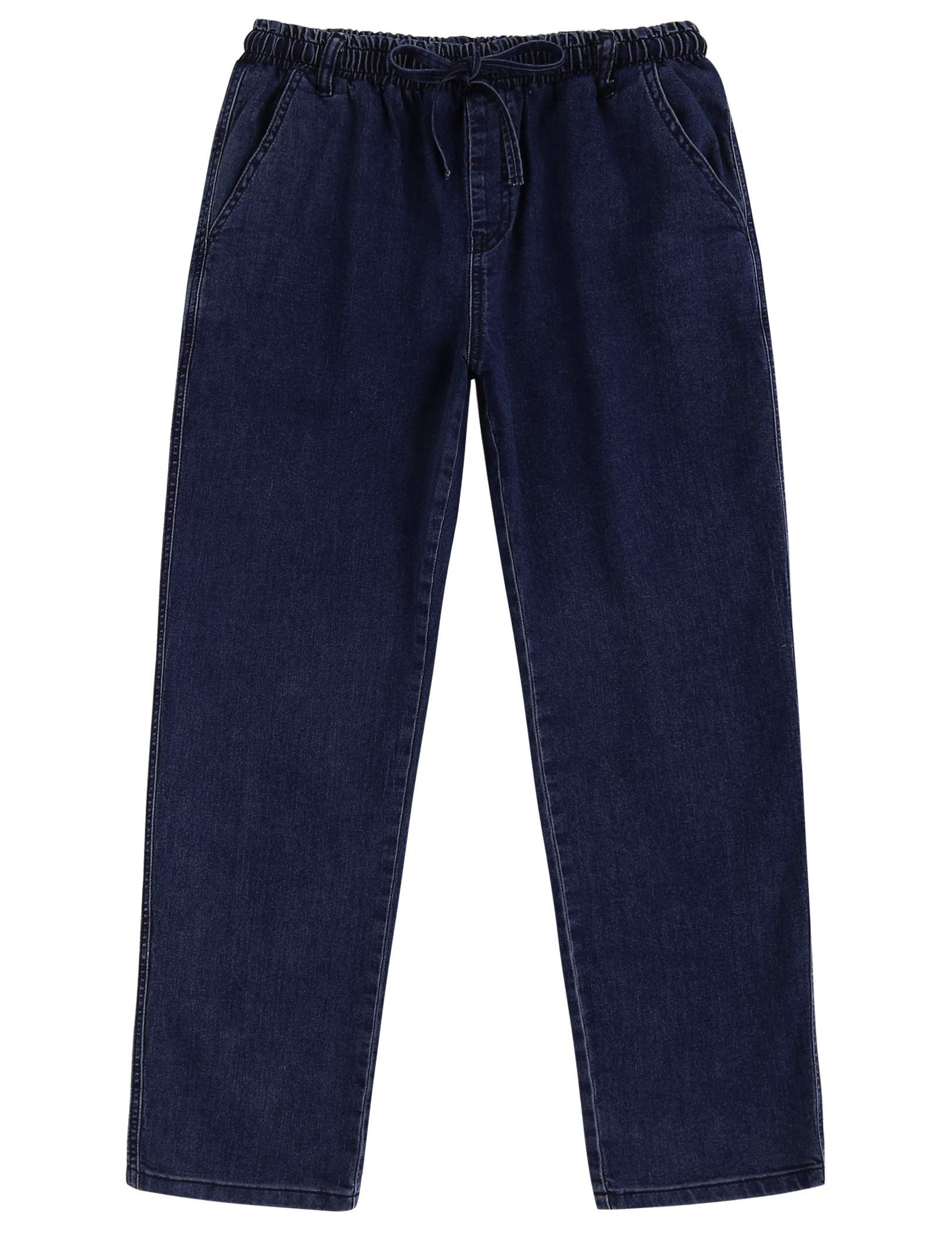 COOFANDY Męskie dżinsy proste spodnie jeansowe ze stretchem i wsuwanymi spodniami, stylowe spodnie, gumowy ściągacz ze ściągaczem, kieszenie cargo dla mężczyzn